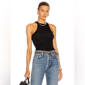 AGOLDE Rianne Thong Bodysuit Tank Black | Small | Buttery Soft Modal